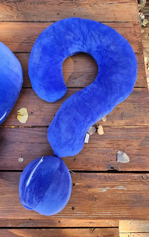 Blue Question Mark Pillow