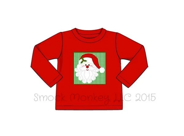 Boy's applique "SANTA" red long sleeve shirt (18m)