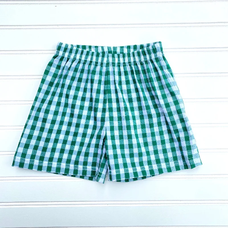 Boys Shorts - Green Large Check