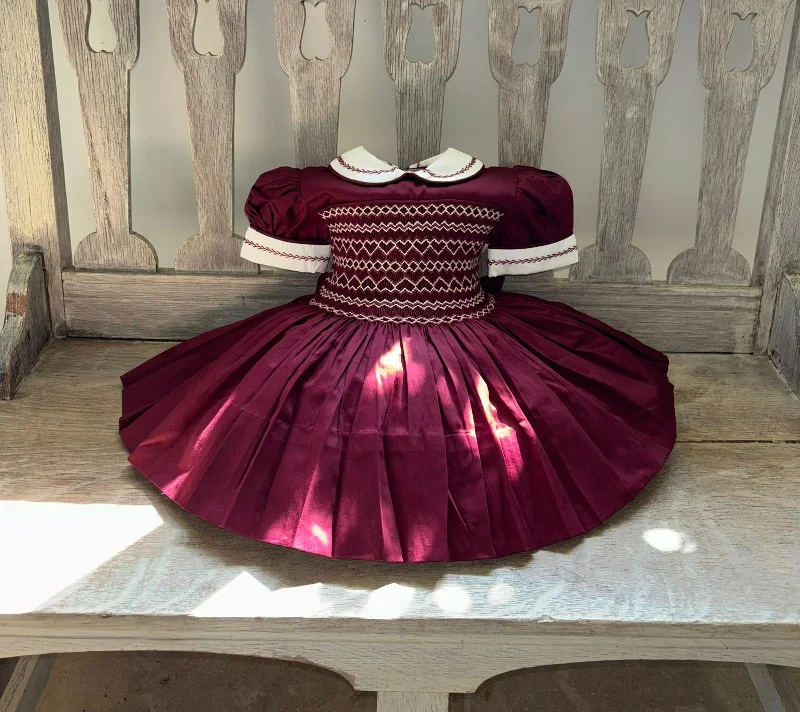 Burgundy smock dress