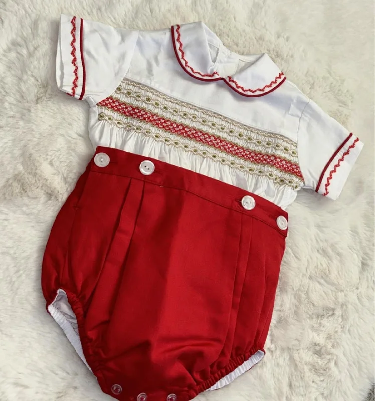 Luxe red and gold boys suit