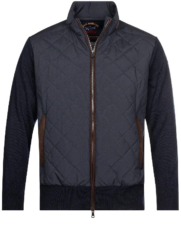 Quilted Full Zip Navy