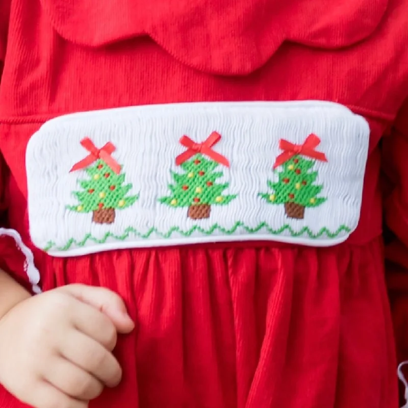 Swap-A-Smock Christmas Tree with Red Bow Tab