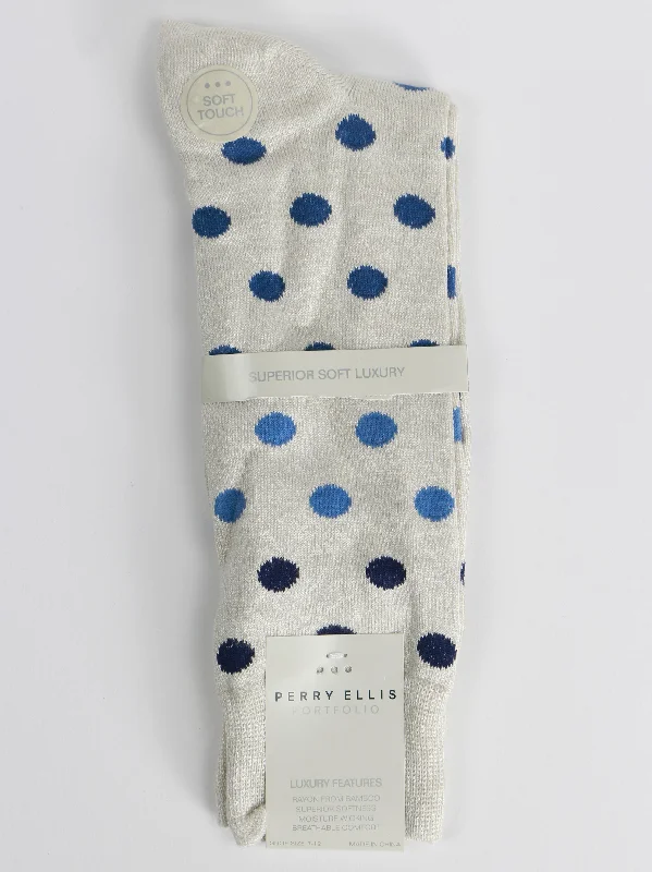 Bamboo men's socks for natural antibacterial propertiesPolka Dot Dress Crew Socks