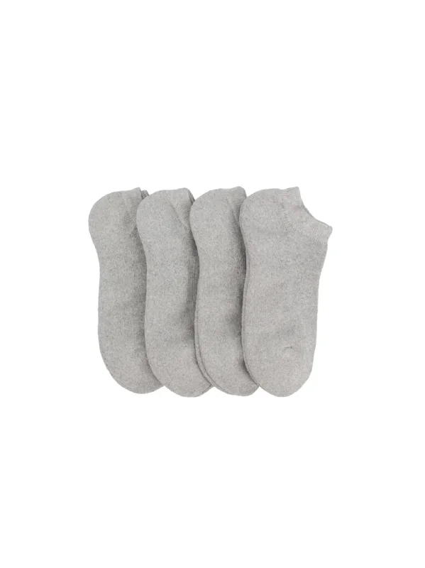 Stretchable men's socks for a flexible fitMen's 4 Pair Plain Solid Thick Socks,Light Grey