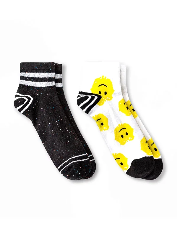 Ankle men's socks for a low - profile lookMen's 2 Pairs Graphic Printed Socks,Multi