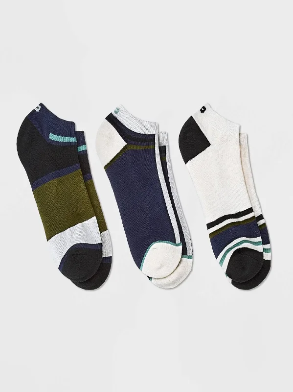 Running men's socks for sports performanceMen's 3 Pairs Striped Socks,Multi
