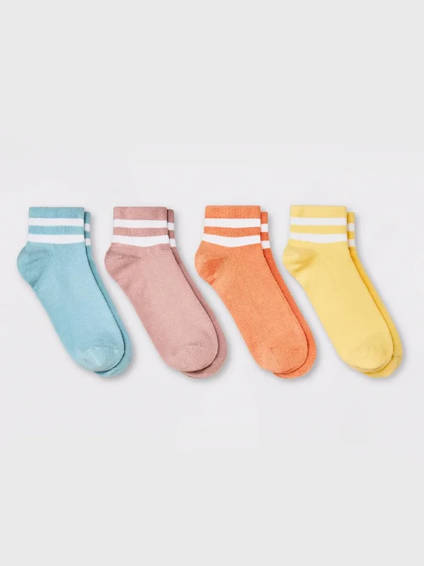 Running men's socks for sports performanceMen's 4 Pairs Striped Socks,Multi