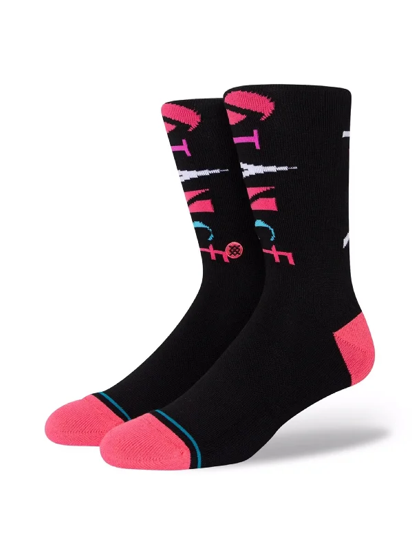 Silk men's socks for a smooth and soft touchMen's Printed Long Socks,Black