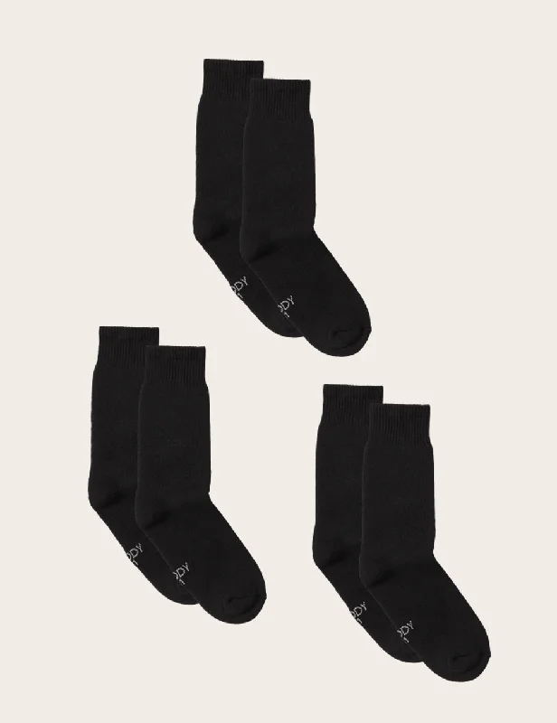 Athletic men's socks with arch support3-Pack Men's Crew Boot Socks - Black
