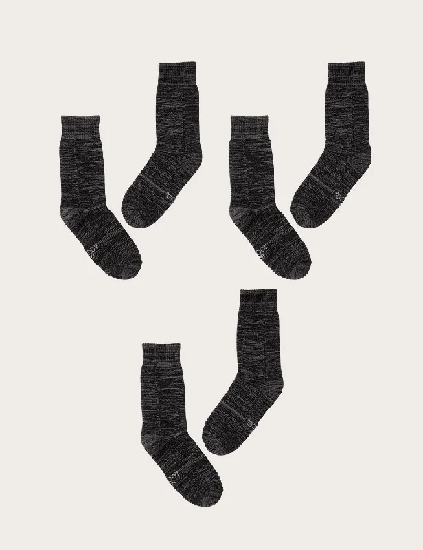 No - show men's socks for wearing with loafers3-Pack Men's Crew Boot Socks - Dark Grey Marl