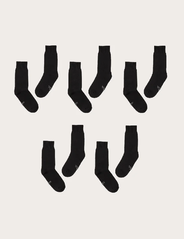 Sheer men's socks for a delicate appearance5-Pack Men's Crew Boot Socks - Black