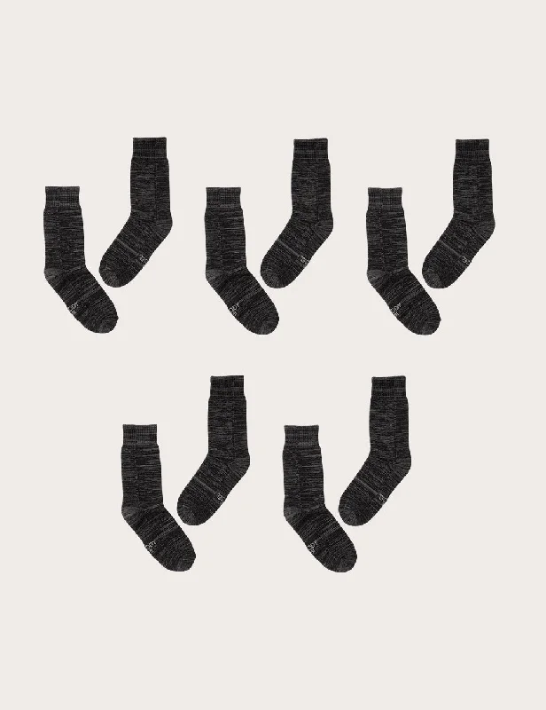 Stretchable men's socks for a flexible fit5-Pack Men's Crew Boot Socks - Dark Grey Marl Stretchable men's socks for a flexible fit5-Pack Men's Crew Boot Socks - Dark Grey Marl