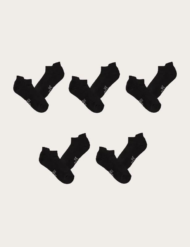 Patterned men's socks with geometric designs5-Pack Men's Sport Ankle Socks - Black