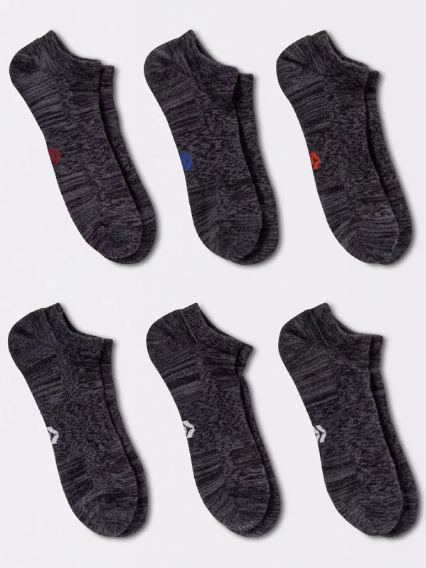 Stretchable men's socks for a flexible fitMen's 6 Pairs Printed Socks,Dark Grey