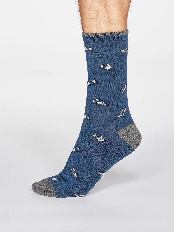 Dress men's socks for business and formal wearAiden Trainer Socks - Denim Blue