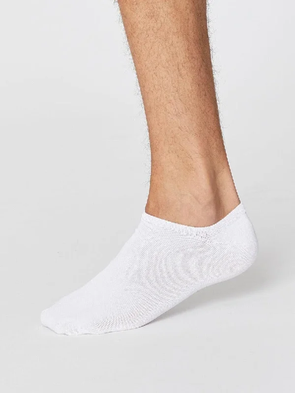 No - show men's socks for wearing with loafersAshley Trainer Socks - White