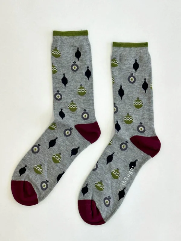 Cashmere men's socks for a luxurious feelBauble Spot Socks - Grey Marle