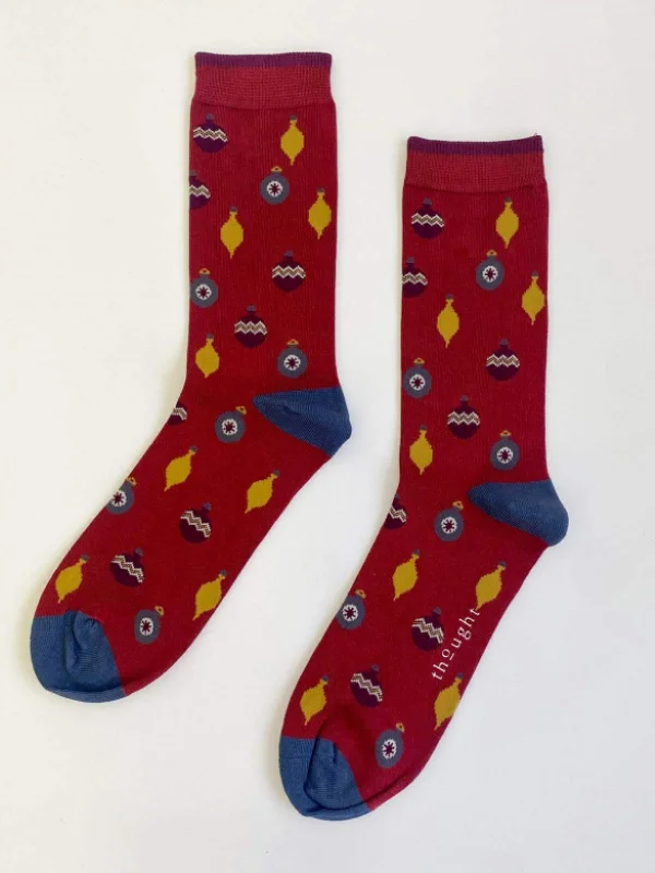 Sheer men's socks for a delicate appearanceBauble Spot Socks - Pillarbox Red