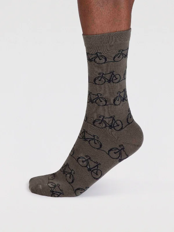 Compression men's socks for reducing swellingBennie Organic Cotton Bike Socks - Cargo Green