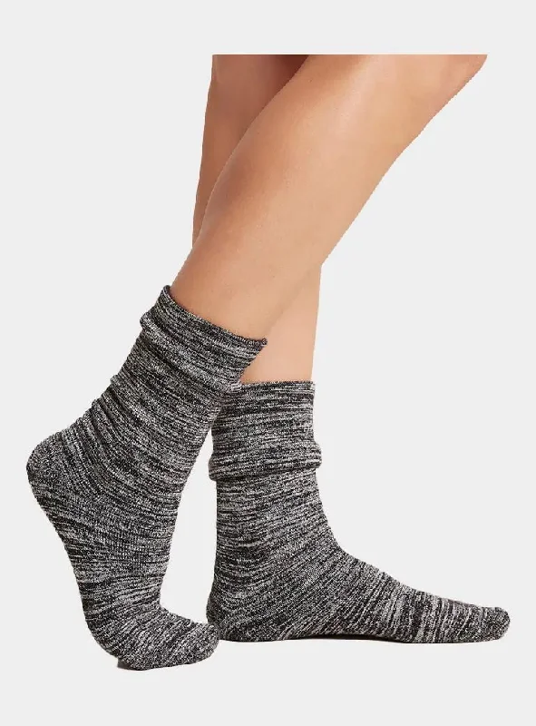 Ankle men's socks for a low - profile lookBlack Marl Chunky Organic Cotton Bed Socks Ankle men's socks for a low - profile lookBlack Marl Chunky Organic Cotton Bed Socks
