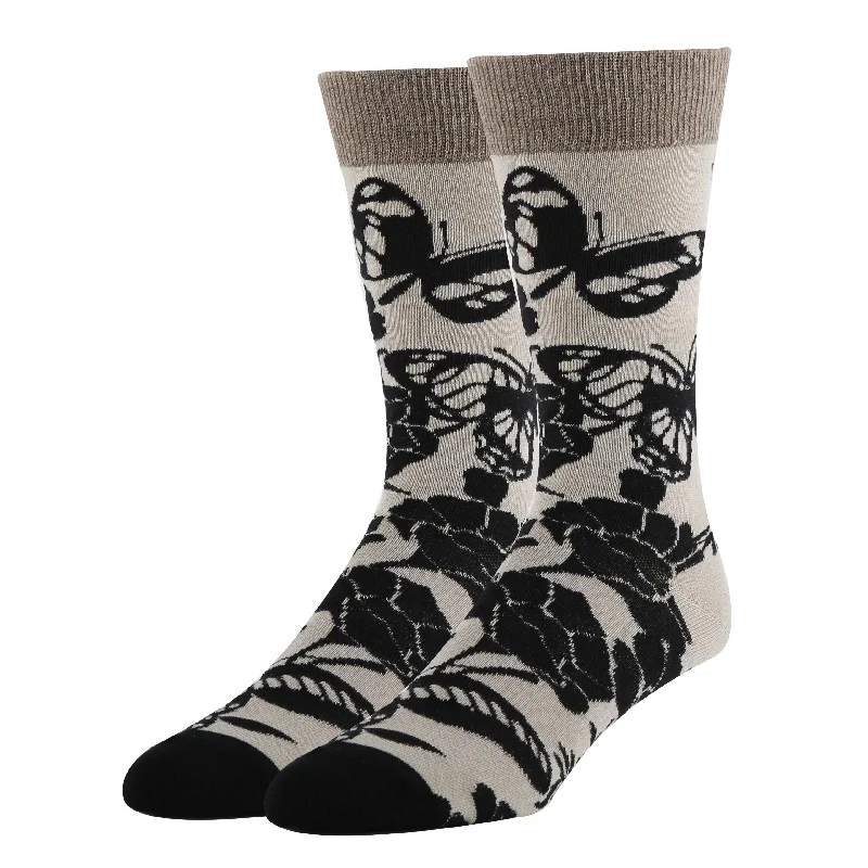 Dressy men's crew socks for formal occasionsBlossom Print Socks