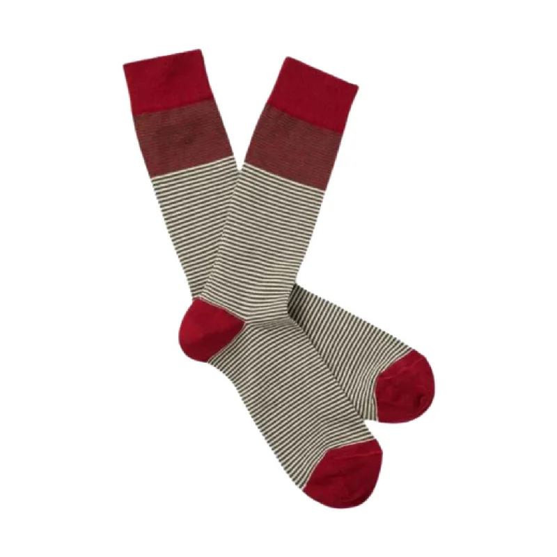 Compression men's socks for reducing swellingBreton Stripes (Red)