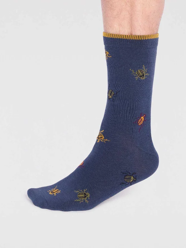 Moisture - wicking men's socks for drynessBrody Bamboo Bug Socks - Slate Blue