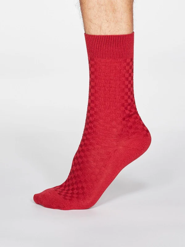 Running men's socks for sports performanceCameron Dress Socks - Berry Red