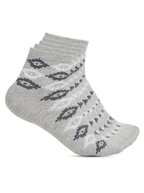Silk men's socks for a smooth and soft touchMen's Grey Melange Fashion Ankle length Socks -Pack of 5 Silk men's socks for a smooth and soft touchMen's Grey Melange Fashion Ankle length Socks -Pack of 5