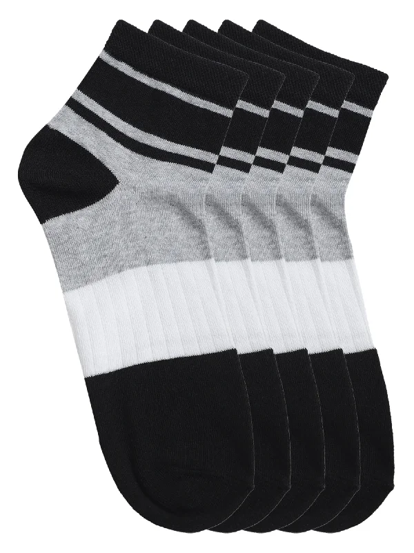 Merino wool men's socks for warmth and breathabilityMen's Grey Melange Fashion Ankle length  Socks -Pack of 5