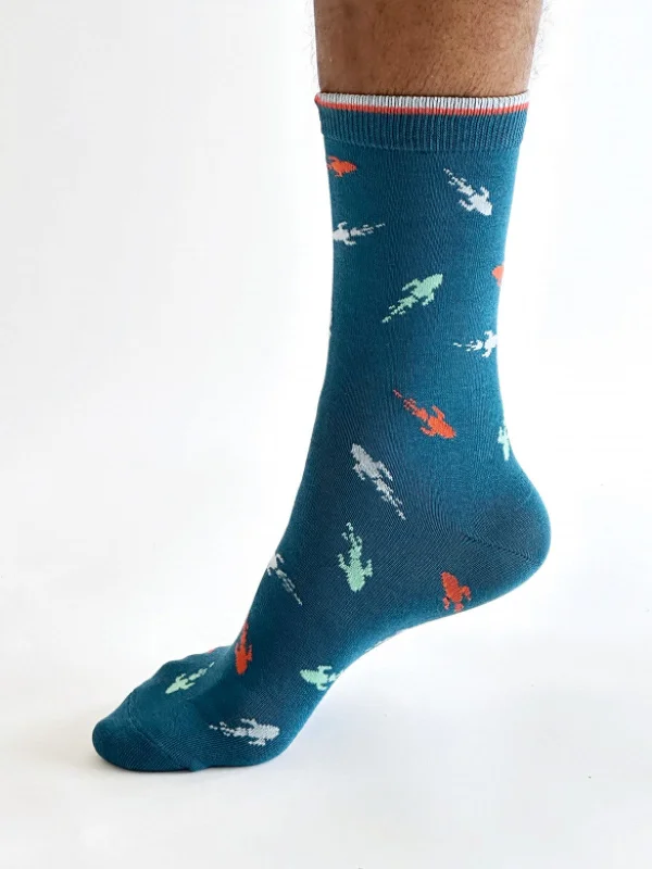 Cashmere men's socks for a luxurious feelCielo Space Bamboo Socks - Steel Blue