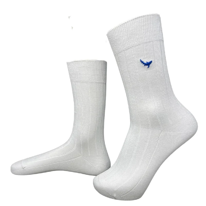 Seamless men's crew socks for a smooth fitClassic White- Crew Socks Bamboo Socks
