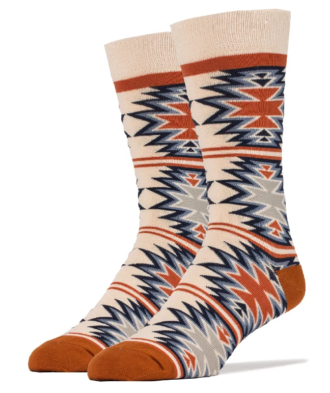 Printed men's crew socks with fun designsCoral Root
