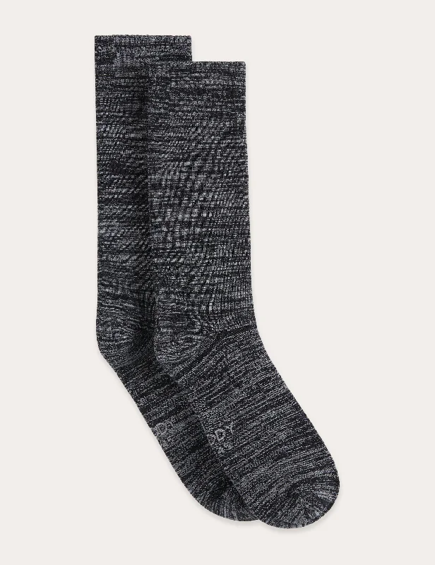 Dress men's socks for business and formal wearCrew Boot Socks - Dark Grey Marl