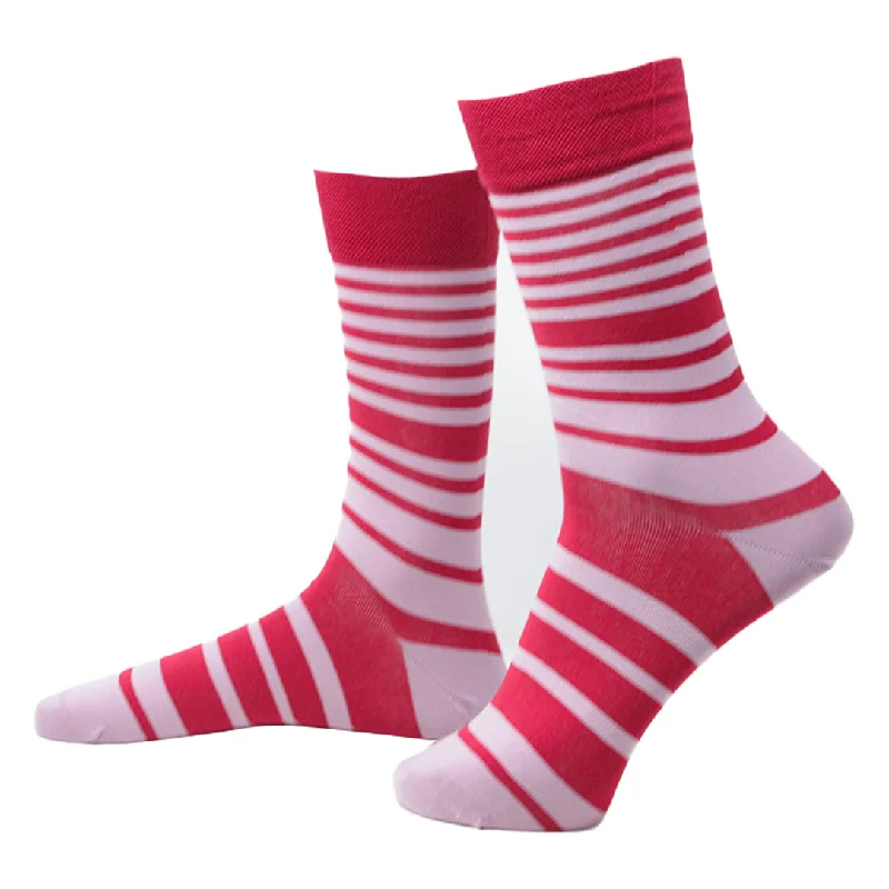 Cotton men's crew socks for everyday comfortRed Ribbon-Crew Socks Bamboo Socks