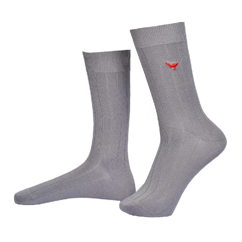 Elastic - top men's crew socks for a secure holdSlate Supreme-Crew Socks Bamboo Socks