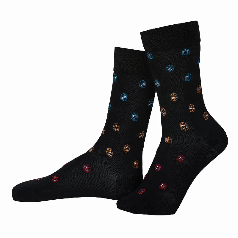 Casual men's crew socks for everyday useBlack Bliss-Crew Socks Bamboo Socks