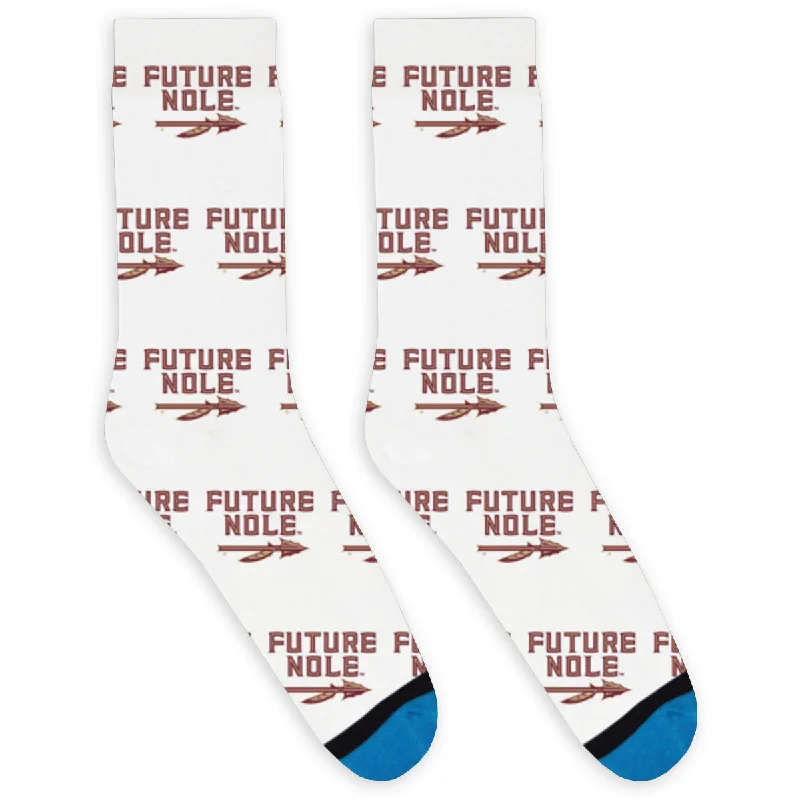Moisture - wicking men's socks for drynessDivvyUp Adult Future Nole Design Socks - White