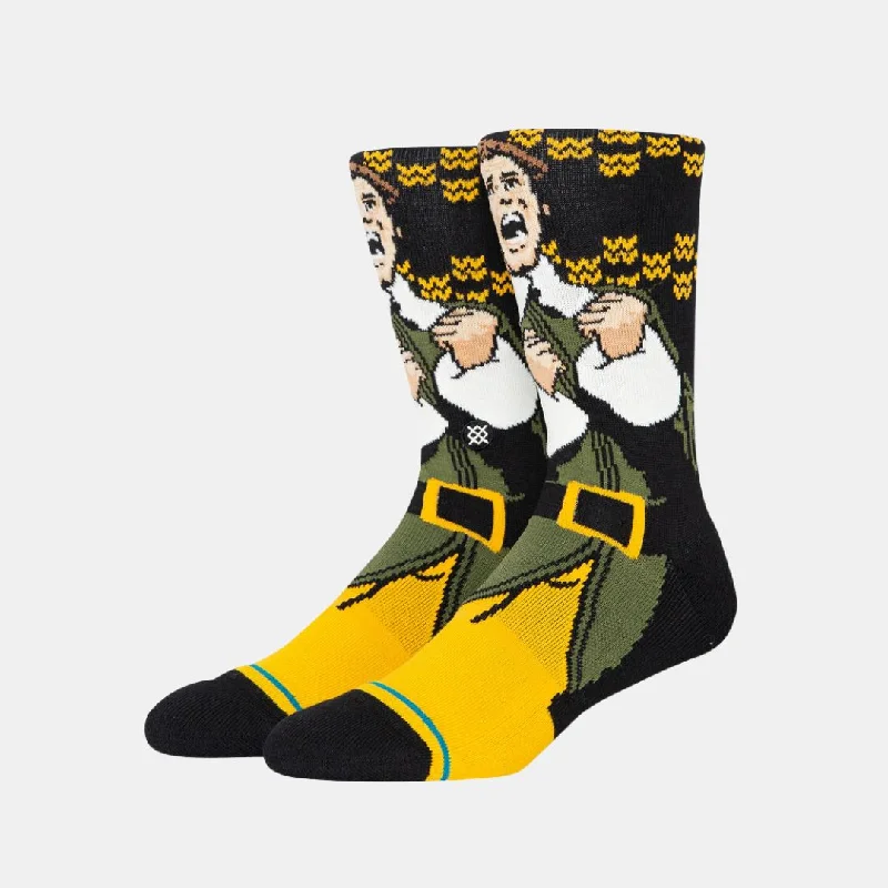 Ankle men's socks for a low - profile lookElf Smilings My Favorite Crew Socks (Black)