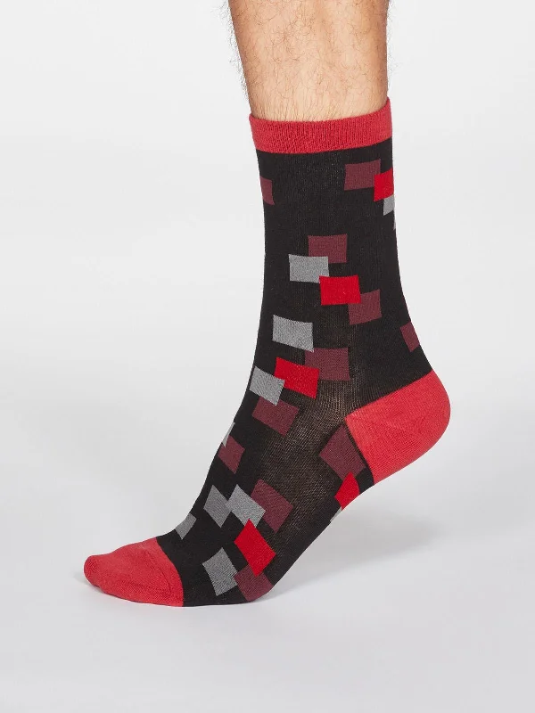 Thermal men's socks for cold climate protectionEvan Square Socks - Black