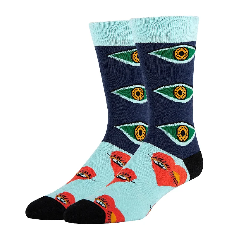Compression men's crew socks for leg supportEYE Love It Socks