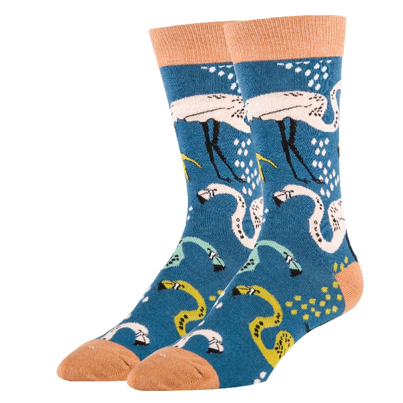 Compression men's crew socks for leg supportFlamingo Sun