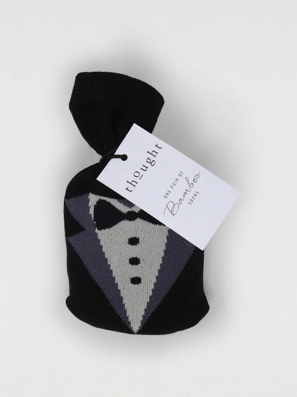Novelty men's socks with unique patternsFrederik Tux Socks In A Bag - Black
