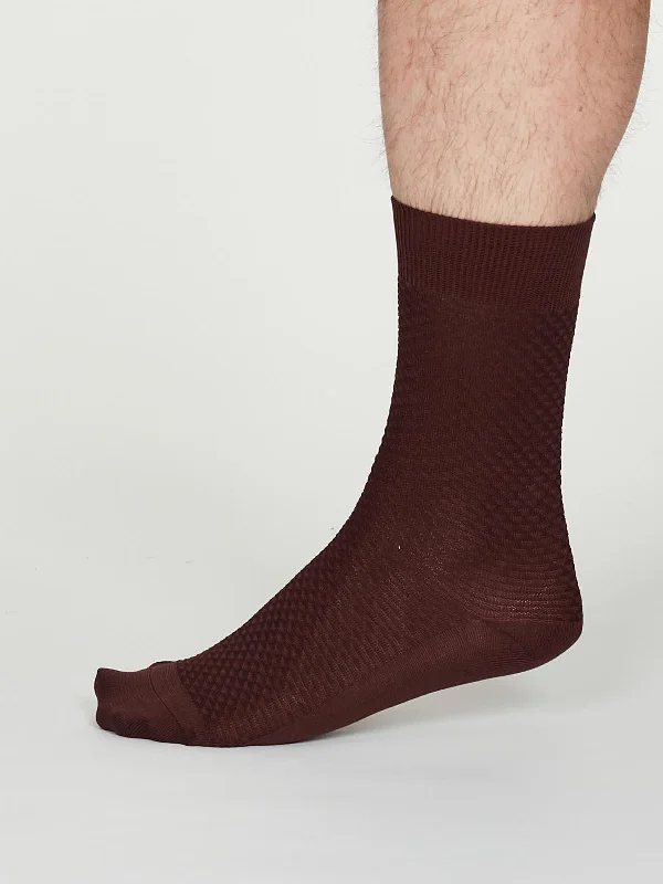 Novelty men's socks with unique patternsGEOFFREY SOCKS - BURGUNDY