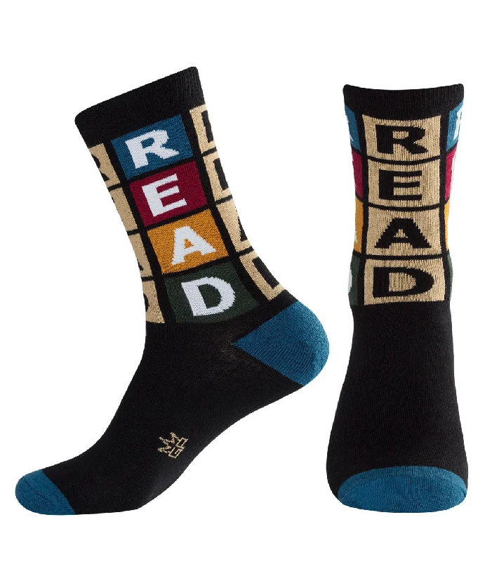 Long - length men's crew socks for extra coverageGumball Poodle Unisex Crew Socks - Read Long - length men's crew socks for extra coverageGumball Poodle Unisex Crew Socks - Read