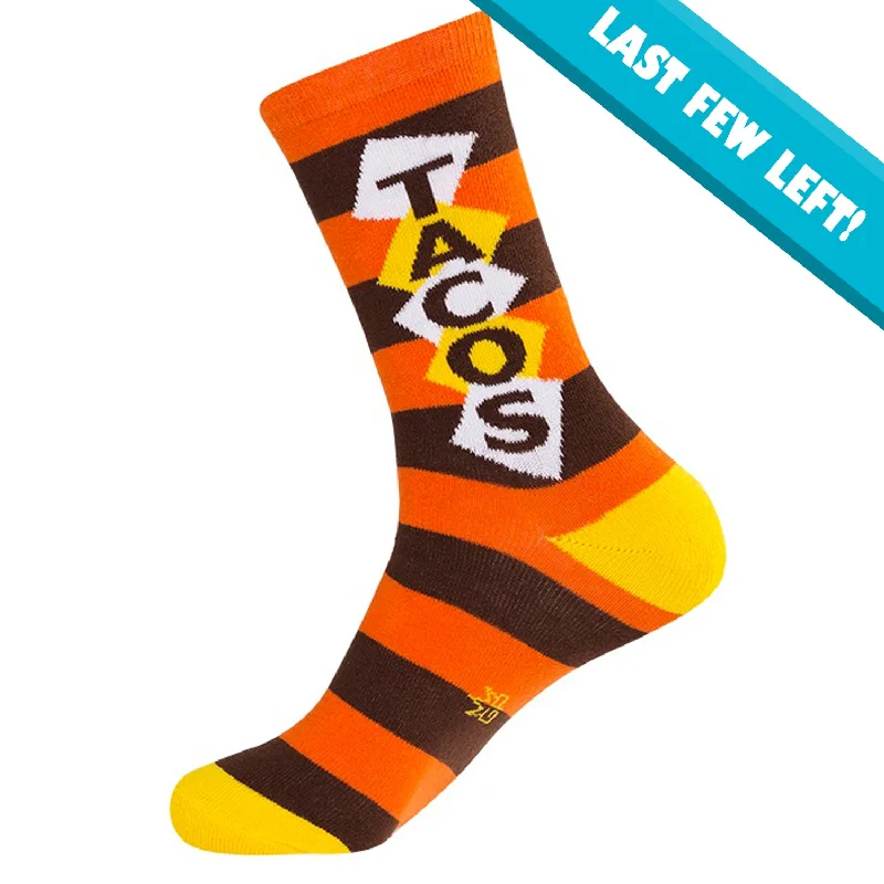 Striped men's crew socks for a classic lookGumball Poodle Unisex Crew Socks - Tacos