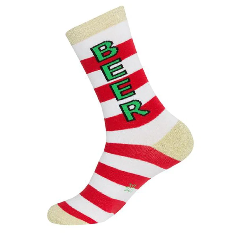 Thermal men's crew socks for cold weatherGumball Poodle Unisex Crew Socks - Beer (Christmas) Thermal men's crew socks for cold weatherGumball Poodle Unisex Crew Socks - Beer (Christmas)