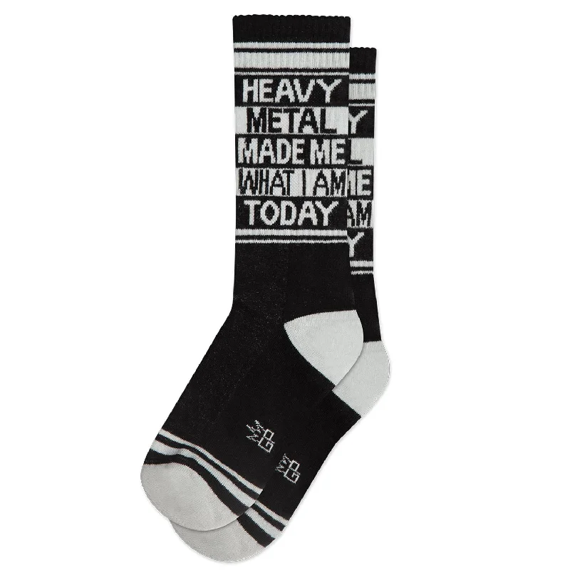 Elastic - top men's crew socks for a secure holdGumball Poodle Unisex Crew Socks - Heavy Metal Made Me What I Am Today Elastic - top men's crew socks for a secure holdGumball Poodle Unisex Crew Socks - Heavy Metal Made Me What I Am Today