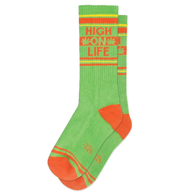 Casual men's crew socks for everyday useGumball Poodle Unisex Crew Socks - High on Life Casual men's crew socks for everyday useGumball Poodle Unisex Crew Socks - High on Life